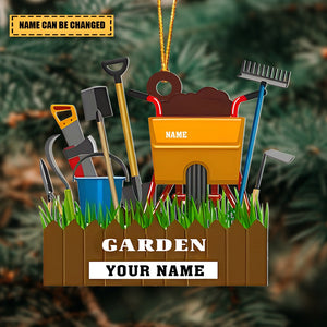 Personalized Garden Tool Ornament For Gardener, Custom Name Ornament, Christmas Gift For Garden Tool, Gardening Ornament