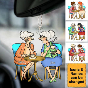 Personalized Friends/Besties/Twins/Sisters Car Hanging Ornament - Ver 2