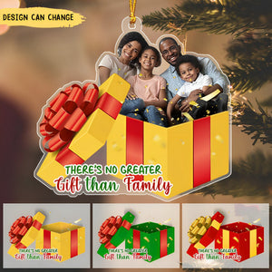 There's No Greater Gift Than Family, Custom Family Photo Ornament, Gift For Christmas