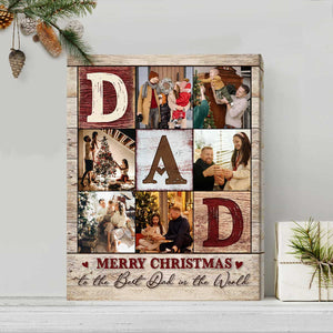 Dad Photo Collage Canvas Poster, Personalized Gifts For Dad, Best Father’s Day Gifts 2025, Fathers Day Photo Gifts