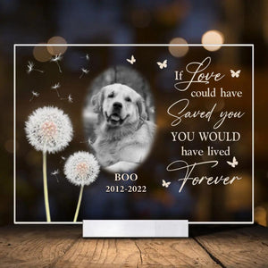 Custom Personalized Memorial Photo Acrylic Plaque - Memorial Gift For Pet Owners/Family - Once By My Side Forever In My Heart