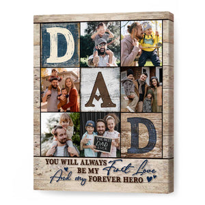 Dad Photo Collage Canvas Poster, Personalized Gifts For Dad, Best Father’s Day Gifts 2025, Fathers Day Photo Gifts