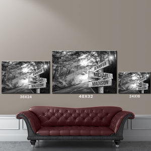 Autumn Road Multi-Names Premium Canvas Poster