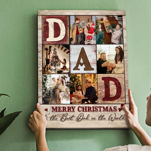 Dad Photo Collage Canvas Poster, Personalized Gifts For Dad, Best Father’s Day Gifts 2025, Fathers Day Photo Gifts