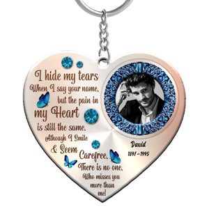 Memorial Gift - I Hide My Tears - Personalized Keychain