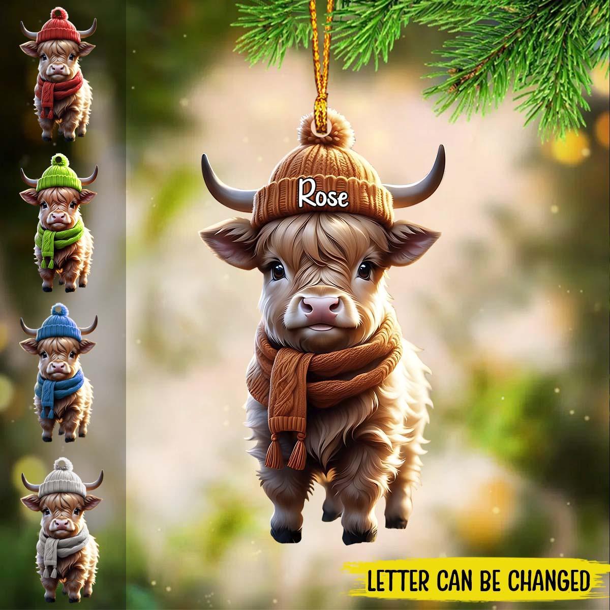 Personalized Highland Cow Scotland Ornament-Gift For Farmer-2024 New Release