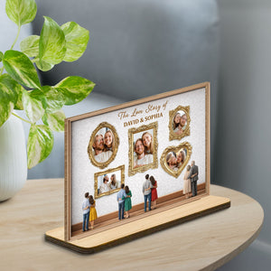 The Love Story Of Ornate Frame Plaque,Personalized Wood Plaque,Gift For Couples