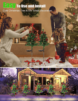 Solar Christmas Trees Lights Outdoor Decoration Waterproof