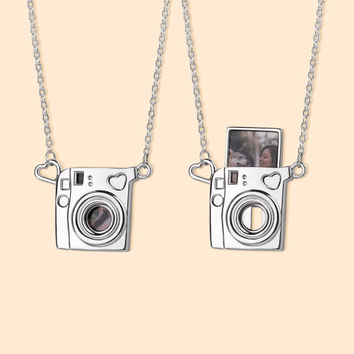 Personalized Mini Pull-Out Camera Locket Necklace with Photo