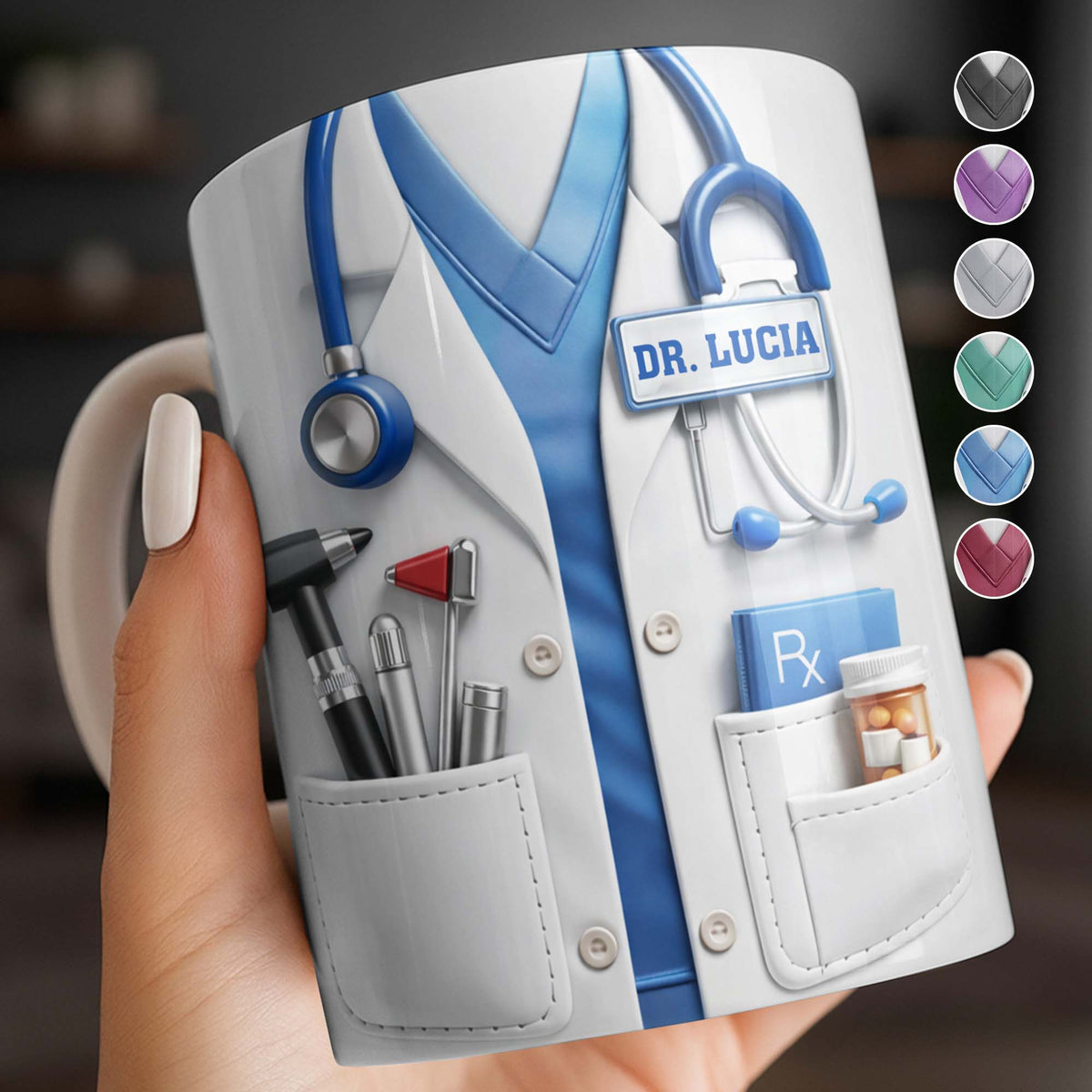 Customize With Your Favorite Doctor's Name And Tools, Coffee Mug, Gift For Medical Professionals
