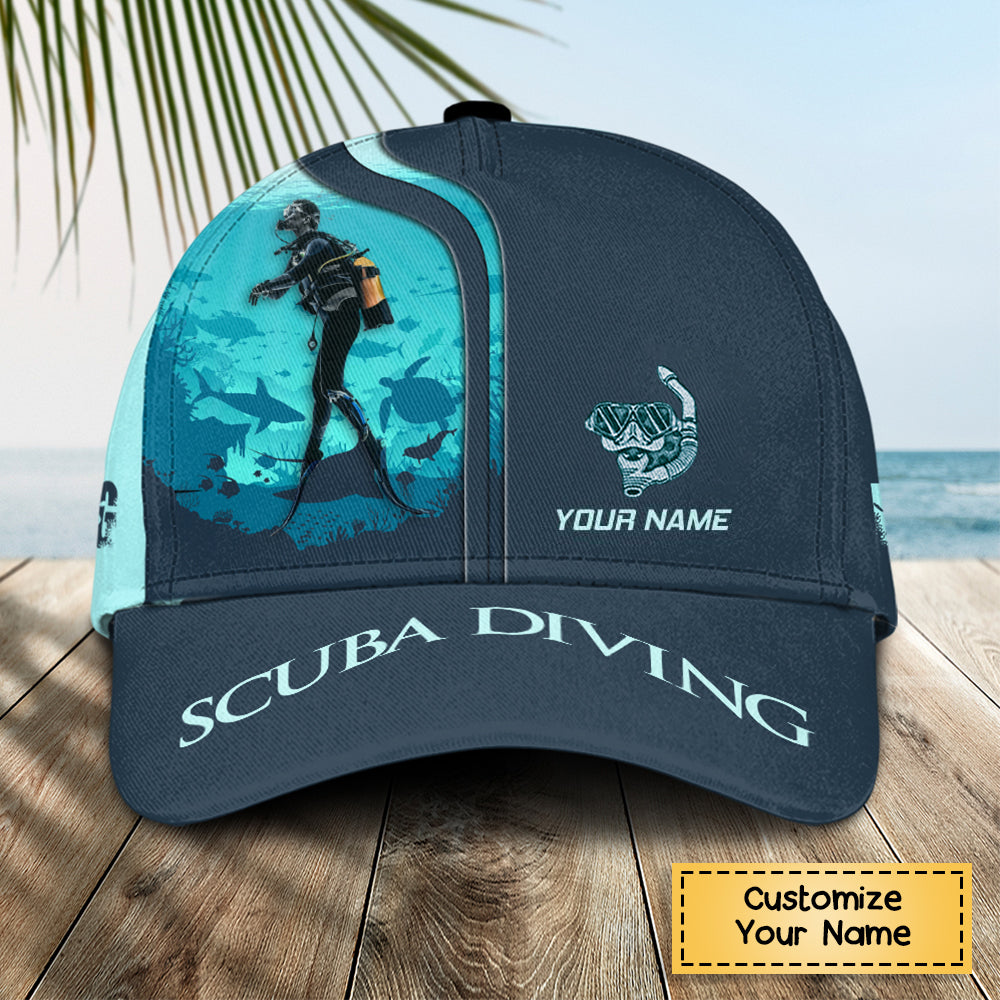 Scuba Diving Personalized Cap - Gift For Divers