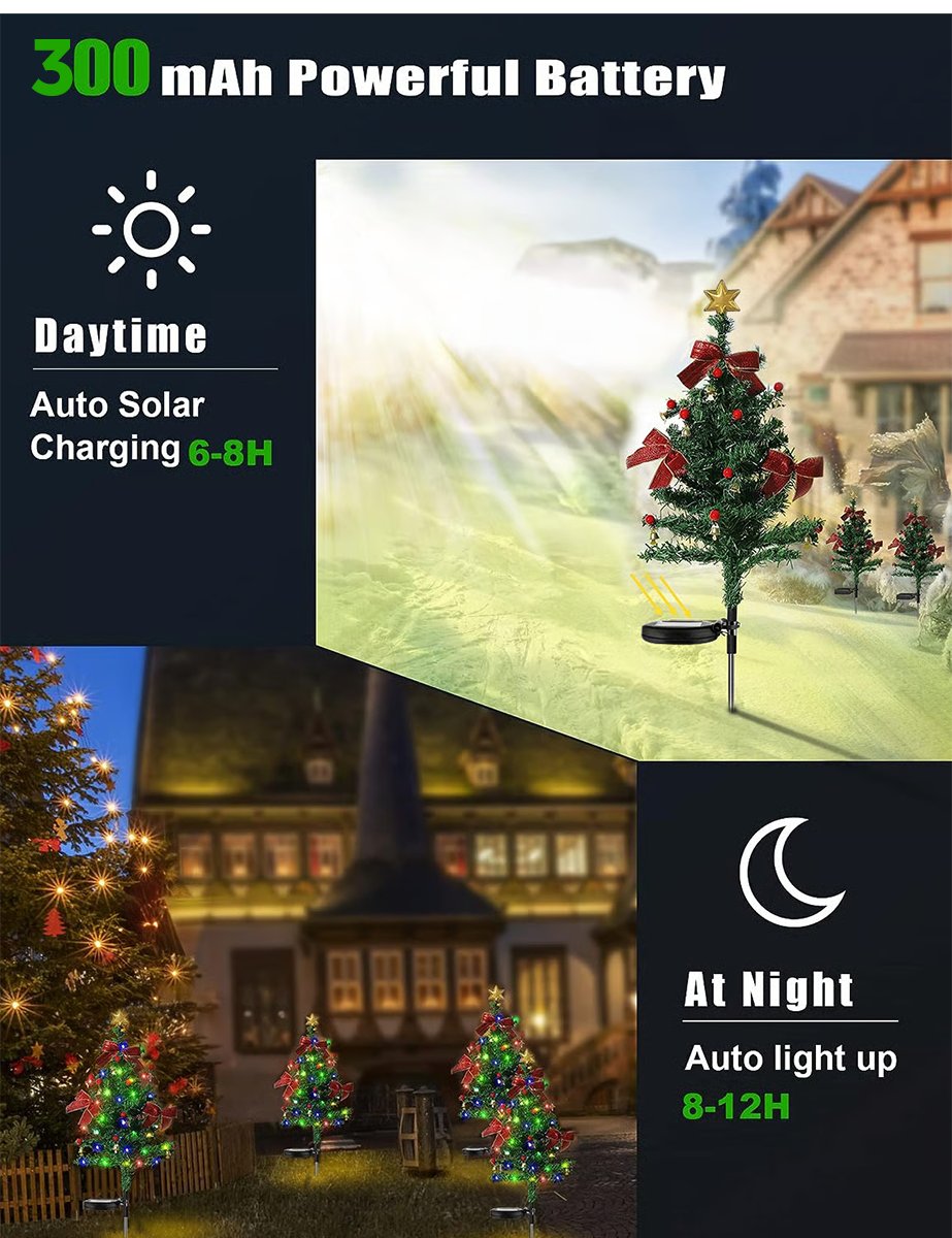 Solar Christmas Trees Lights Outdoor Decoration Waterproof