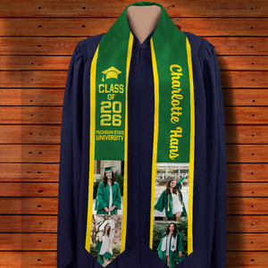 Custom Photo Graduation Stoles Personalized Class of 2026 Sash