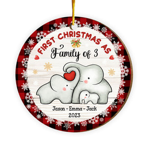 Baby First Christmas Puzzle Elephant Personalized Circle Ornament