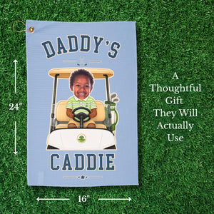 Personalized Dad Golf Towel, Papa's Caddies Golf Gift from Kids, Custom Photo Faces for Grandfather