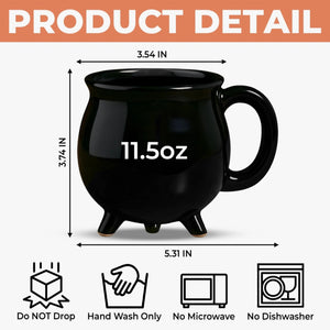 Midnight Magic - Custom 12oz Ceramic Cauldron Coffee Mug - Personalized Halloween Witchy Gifts For Besties, Sisters, BFF, Family, Yourself
