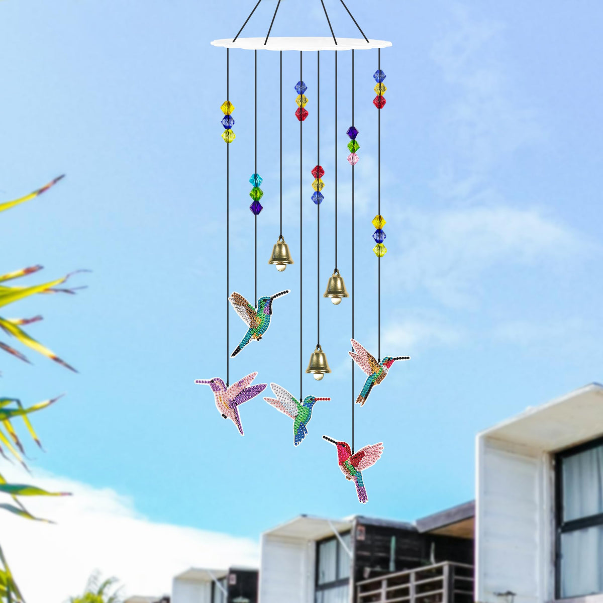 Diamond Painting Kits, Hummingbird Diamond Art Wind Chimes - Gift For Bird Lovers