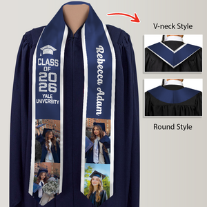 Custom Photo Graduation Stoles Personalized Class of 2026 Sash