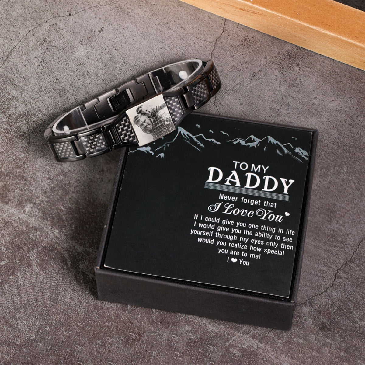 Personalised Bar Men's Bracelet. Men's Bracelet Gift for Dad