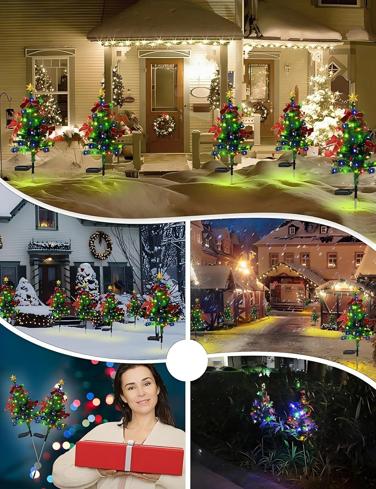 Solar Christmas Trees Lights Outdoor Decoration Waterproof