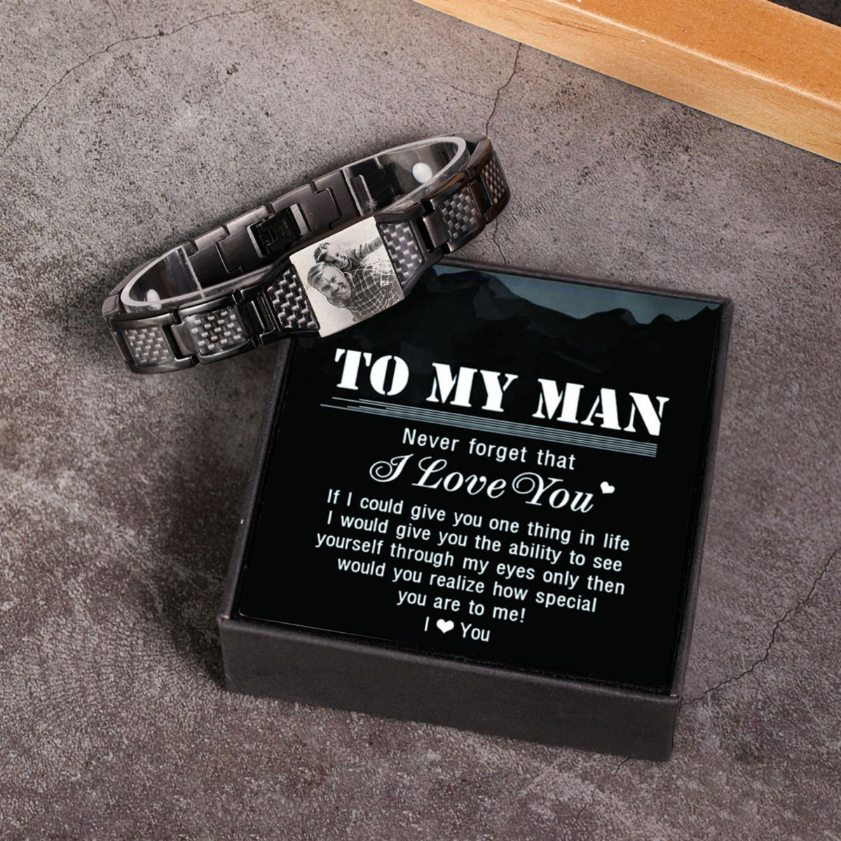 Personalised Bar Men's Bracelet. Men's Bracelet Gift for Dad