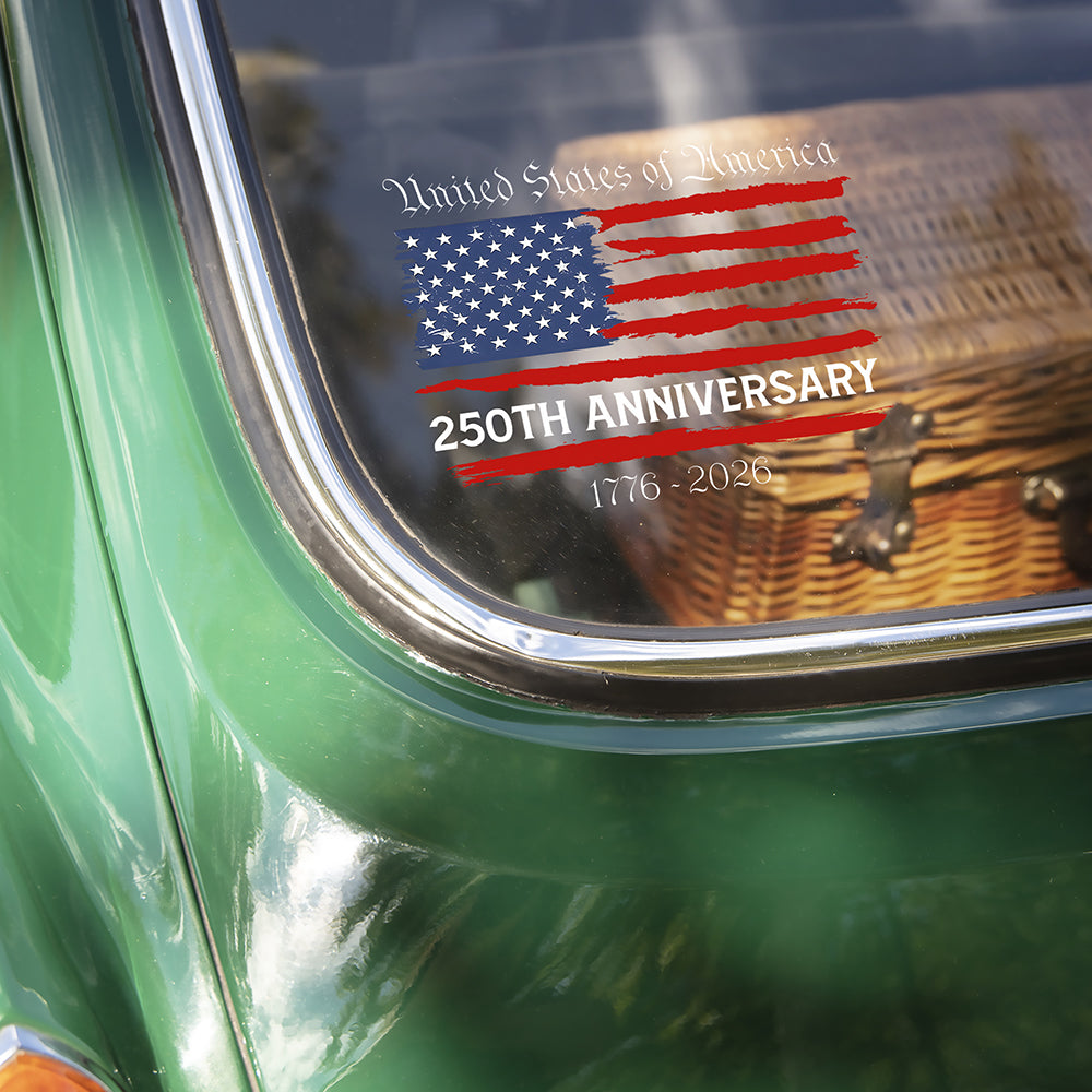 USA 250th Anniversary Semiquincentennial Car Window Decal Sticker