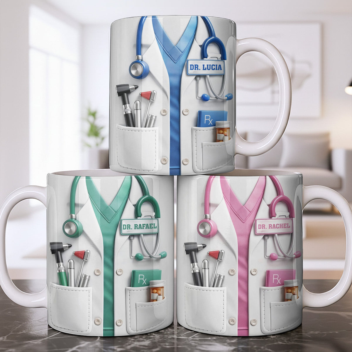 Customize With Your Favorite Doctor's Name And Tools, Coffee Mug, Gift For Medical Professionals