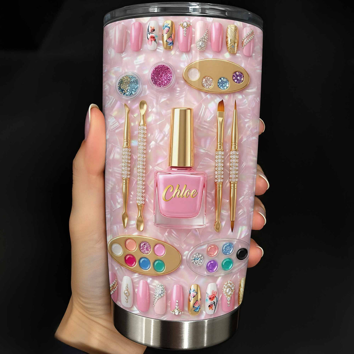 Fabulous Sparkle Nails Personalized Stainless Steel Tumbler - Gift For Nail Lovers