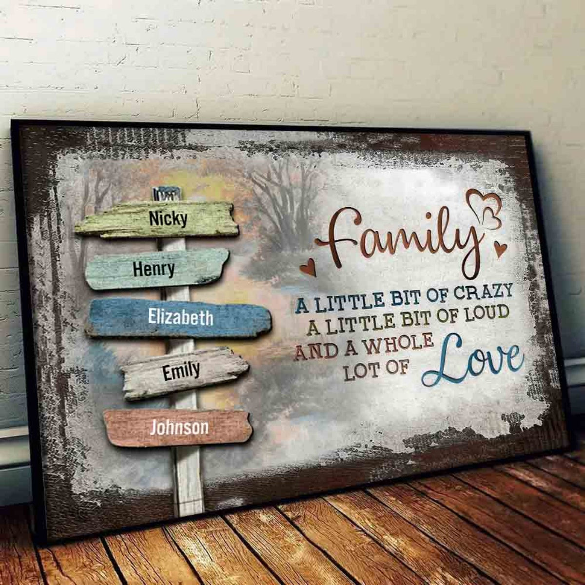 Our Crazy Loud Love Family - Personalized Poster - Gift For Family Members, Mom and Dad