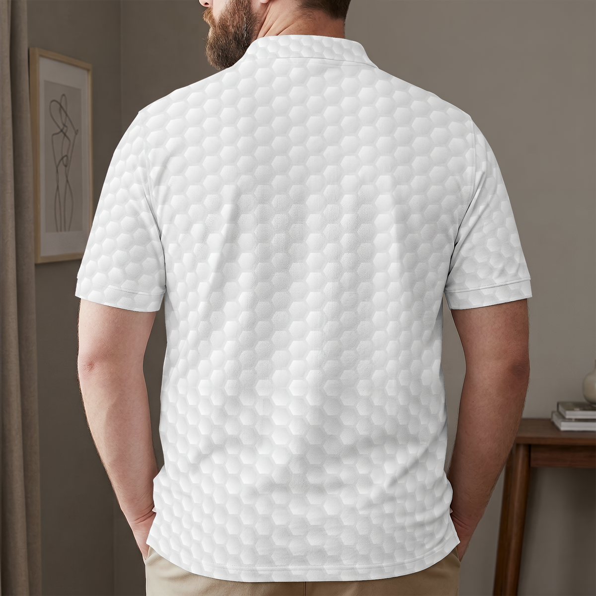 Best Dad By Par Sketch Line Art Father's Day Gift For Husband, Dad - Personalized Polo Shirt