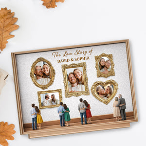 The Love Story Of Ornate Frame Plaque,Personalized Wood Plaque,Gift For Couples