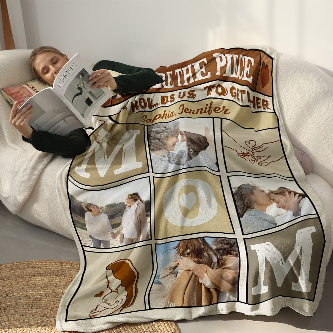 Holding Us Together - Personalized Photo Blanket for Mom - Mother's Day