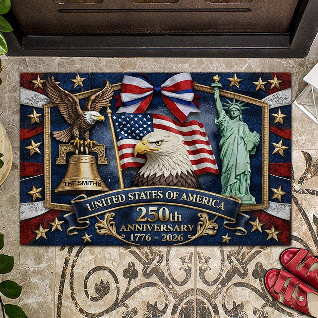 USA 250th Anniversary - Personalized Patriot Doormat