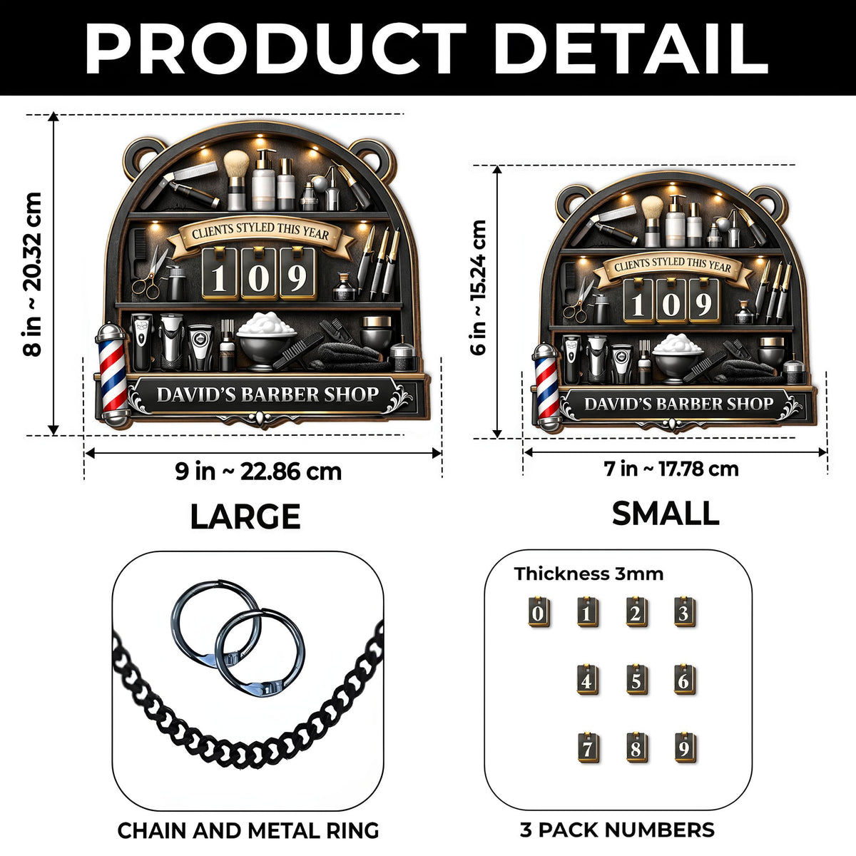 Clients Styled This Year Tracker Sign, Personalized Gift For Barbers