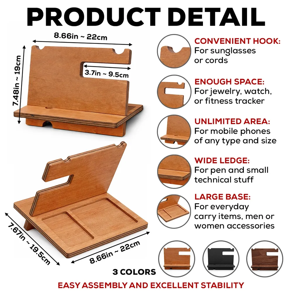 This Grandpa Belongs To Us - Personalized Custom Wood Phone Docking Station
