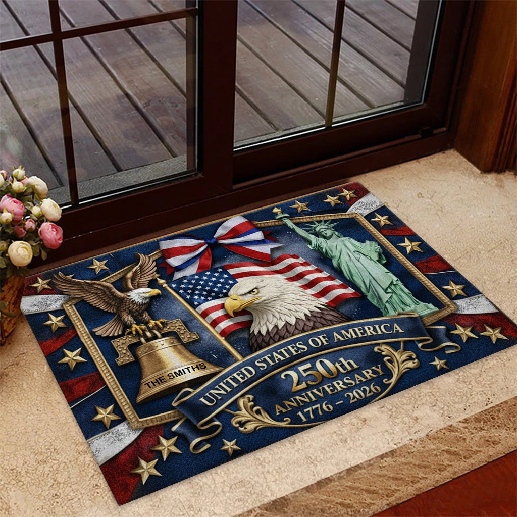 USA 250th Anniversary - Personalized Patriot Doormat