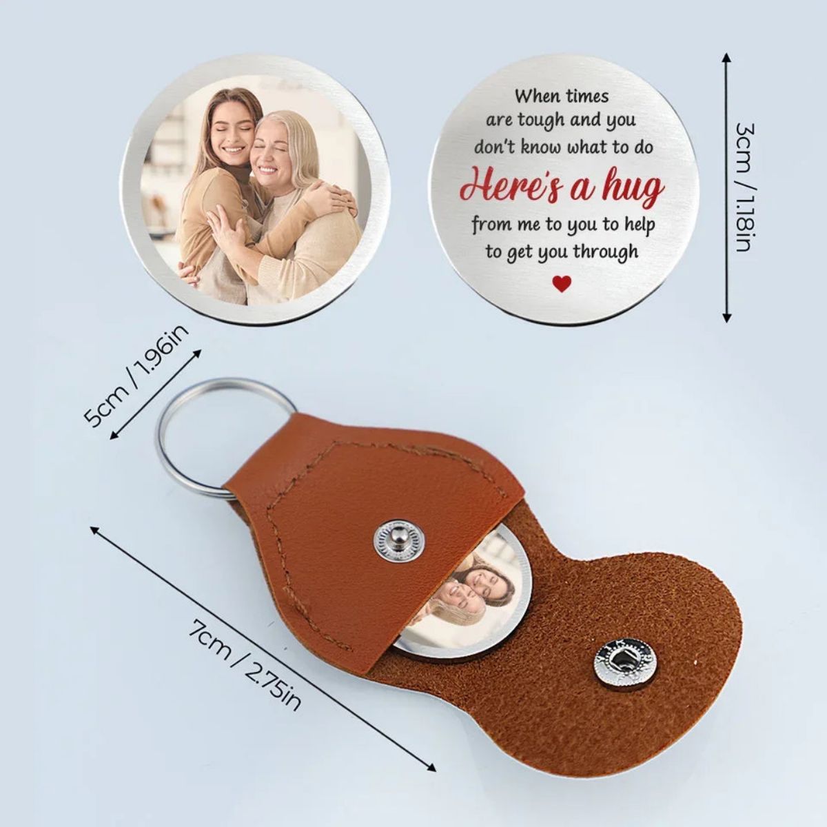 A Hug In Words For When I Can’t Be There To Hold You - Family Personalized Pocket Hug - Gift For Family Members