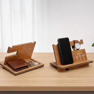 This Grandpa Belongs To Us - Personalized Custom Wood Phone Docking Station