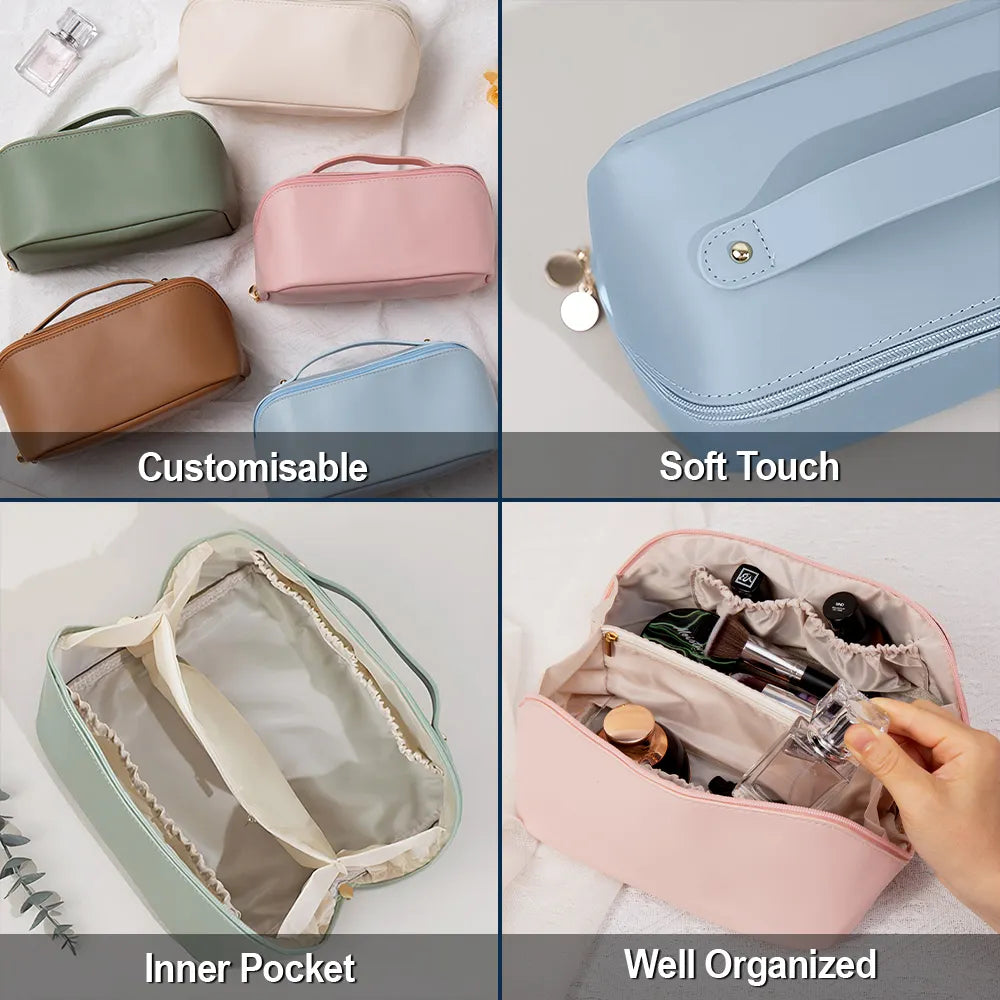 Travel All My Cruise Crap - Personalized Leather Makeup Bag