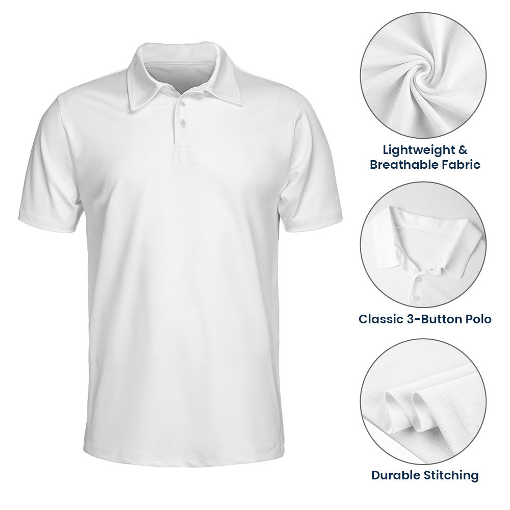 Best Dad By Par Sketch Line Art Father's Day Gift For Husband, Dad - Personalized Polo Shirt
