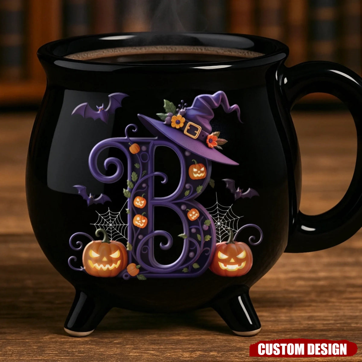 Custom 12oz Ceramic Cauldron Coffee Mug - Personalized Halloween Witchy Gifts For Besties, Sisters, BFF, Family, Yourself - Brew And Boo
