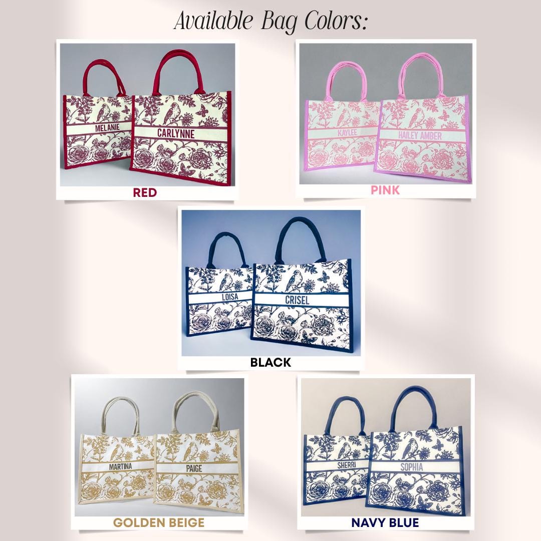 Personalized Name Canvas Tote Bags, Gift for Her | Wedding Favors | Bridesmaid Gift