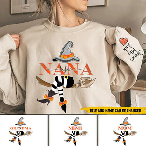 Life Witch With Grandkids Halloween Personalized Grandma Sweatshirt