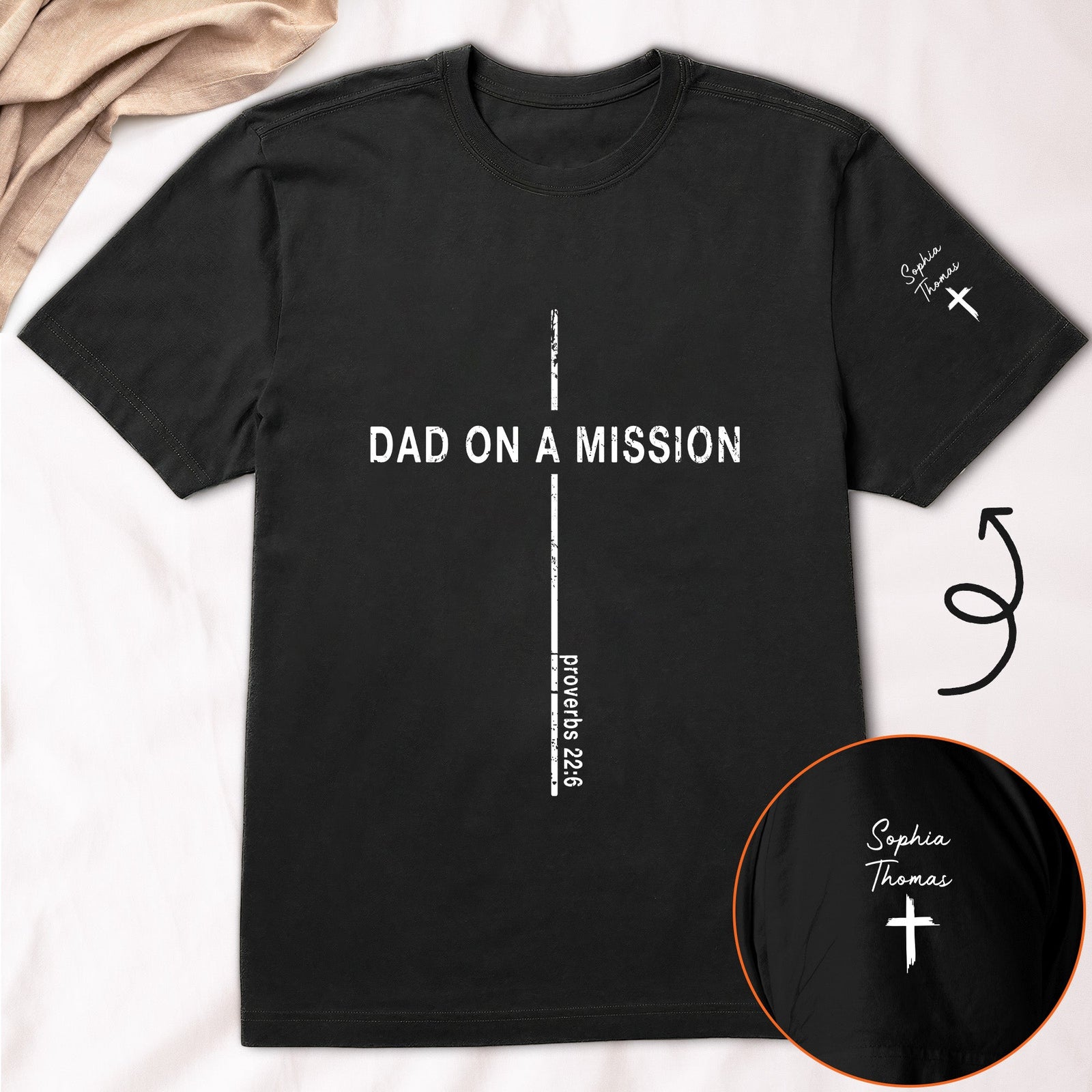 Dad On A Mission Proverbs 22:6 - Personalized Shirt - Father's Day Gift