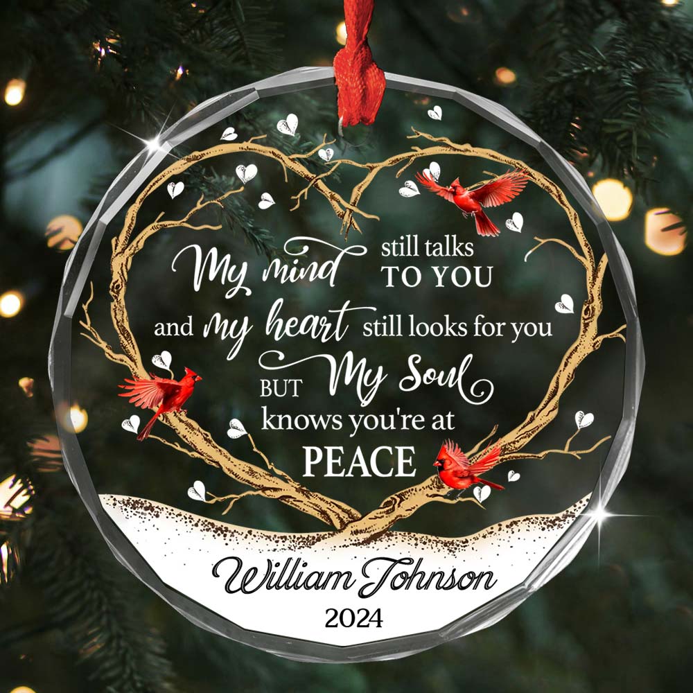 My Heart Still Looks For You-Personalized Circle Glass Ornament