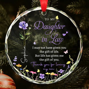 To My Daughter In Law - Personalized  Glass Ornament - Gift For Daughter In Law