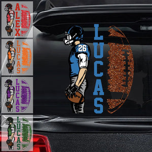Personalized American Football Player Car Decal - Gift For American Football Lovers