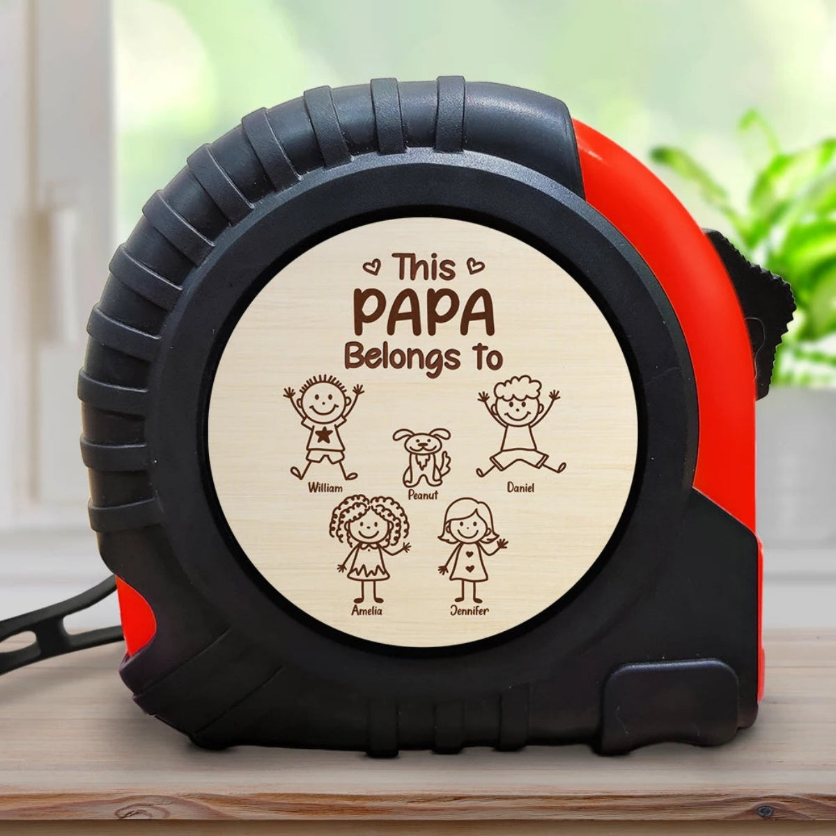 This Grandpa Daddy Belongs To Kids Pet - Personalized Tape Measure