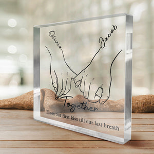I Love You Forever & Always - Couple Personalized Square Shaped Acrylic Plaque