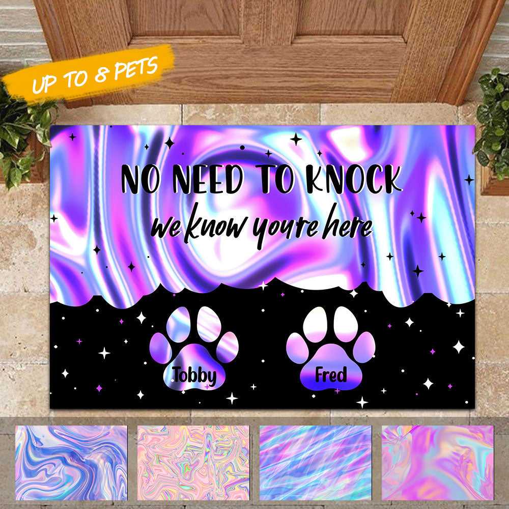 Hologram Pawprints Pets Personalized Doormat